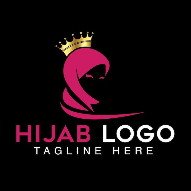 Logo moslim hijab met bladsymbool, mode-logo.