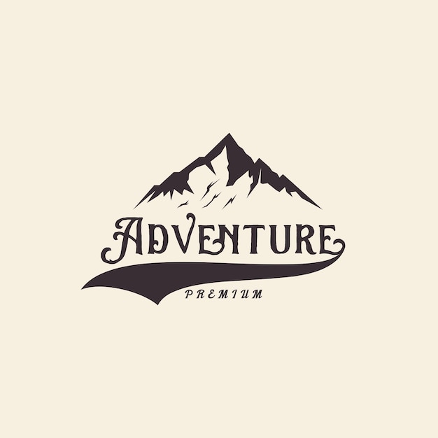 Logo mounain travel adventure vintage design vector icon illustration graphic creative idea