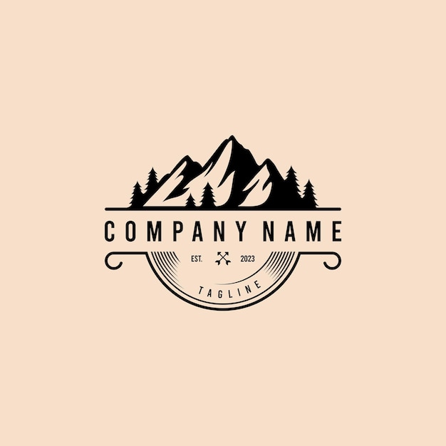 A logo for a mountain company called company name