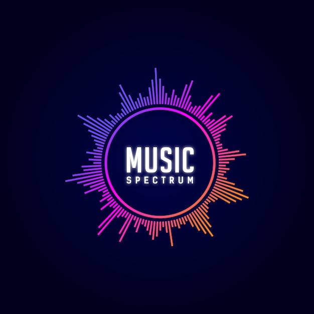 Logo musica, equalizzatore, dj, spettro, colorato,