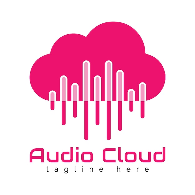 Logo music with cloud modern simple