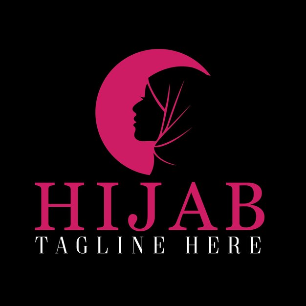 Logo muslim hijab with leaf symbol, fashion logo.