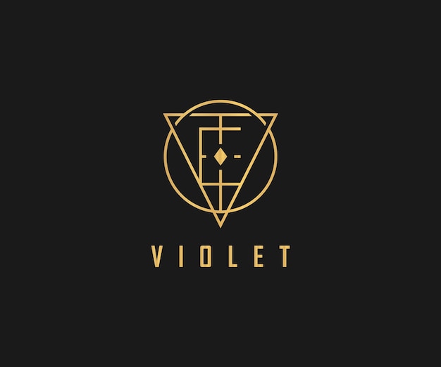 Logo naam violet bruikbaar ontwerp voor privé vectorafbeelding