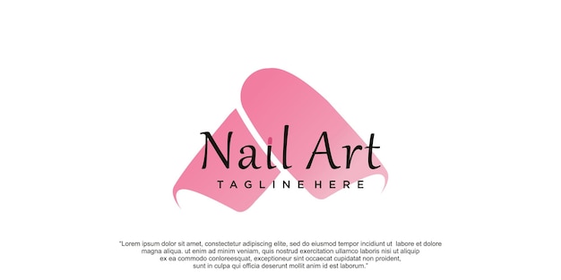 Vector logo nail beauty or nail polish icon logo design for beauty salon with unique concept premium vector