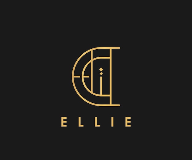Logo nome ellie design utilizzabile per immagine vettoriale privata
