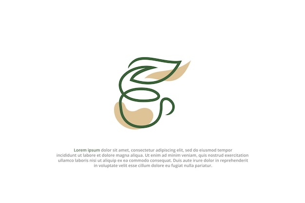 logo nature drink coffee tea line art abstract