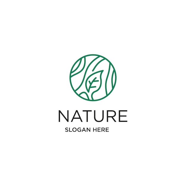 logo nature slogan here design art template