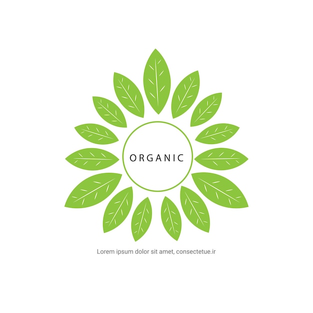 logo natuur organische merk ontwerp vector