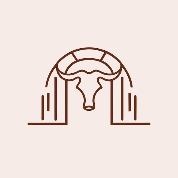 a logo for a new mexico custom gate manufacturing company with a bull and a fence vector illustratio