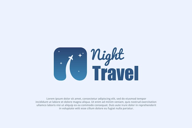 logo night plane travel transport sky dark star