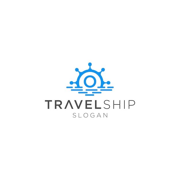 Vector logo o travel ship design