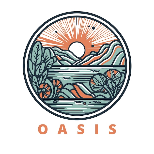 A logo of a oasis of the seas designed in esports illustration style