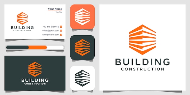 Вектор Логотип строительной конструкции и визитная карточка
