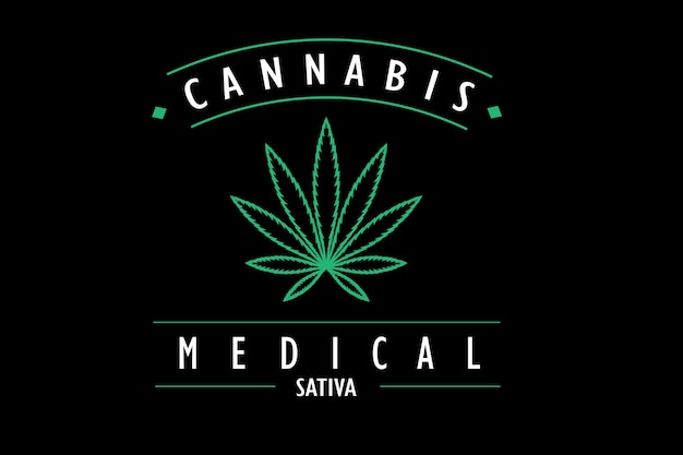 Логотип зеленого листа cannabis indica sativa