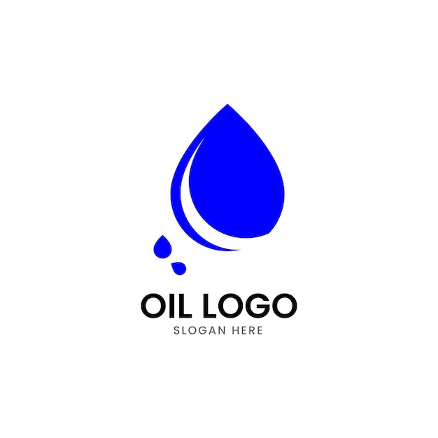 Logo for the oil company in dark colors. Oil industry, drop, fire, gas, business, technology.