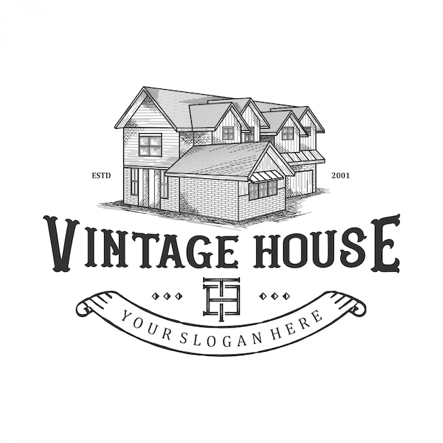 Logo for old houses, traditional houses, real estate