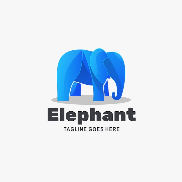 Logo olifant kleurovergang kleurrijke stijl.