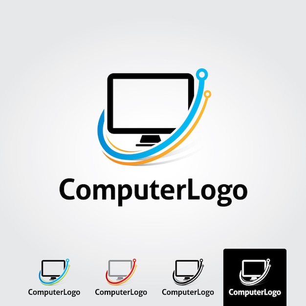 Logo ontwerp abstracte computer reparatie vector sjabloon.