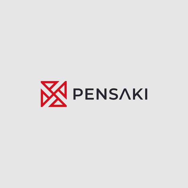 Logo ontwerp abstracte pensaki illustratie