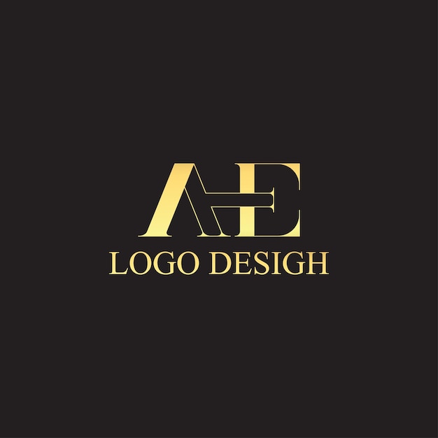 Logo ontwerp beginletter AE voor zakelijk of persoonlijk met een creatief concept