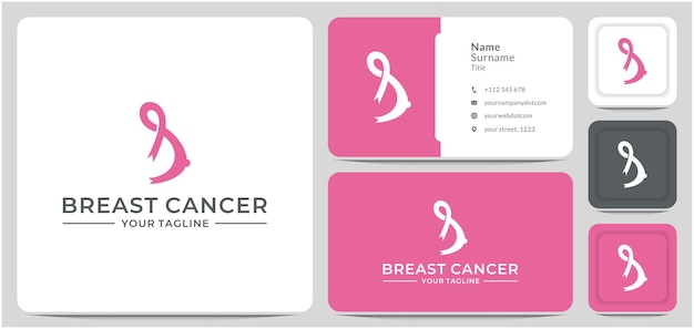 Logo ontwerp borstkanker kanker oktober bewustzijn lint vector