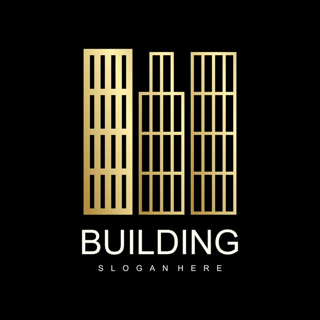 Logo-ontwerp bouwen met uniek idee onroerend goed appartementencomplex