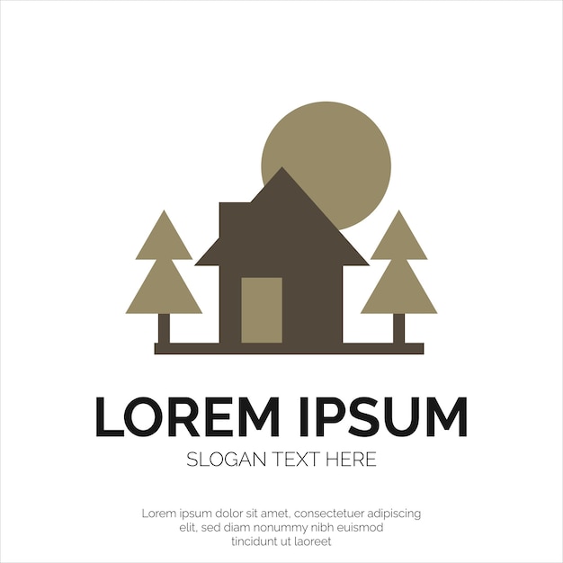 Logo-ontwerp Cabin House en Pine Forest