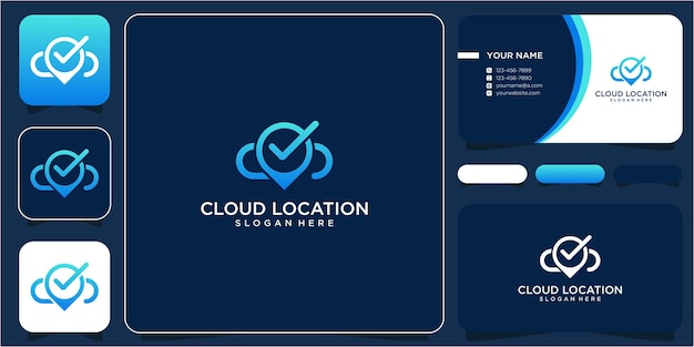 Vector logo ontwerp cloud en locatie