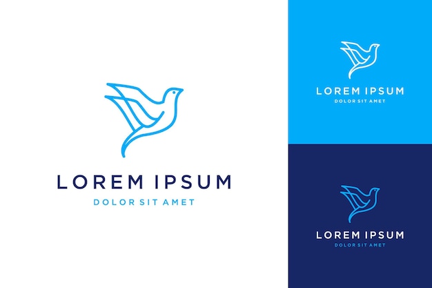 logo ontwerp dier of abstracte vogel met lijntekeningen