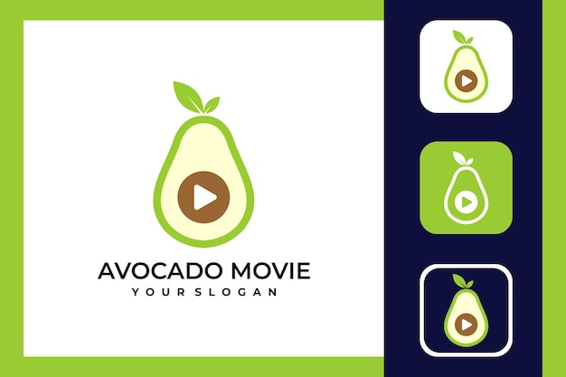 Logo-ontwerp en pictogrammen voor avocado-films