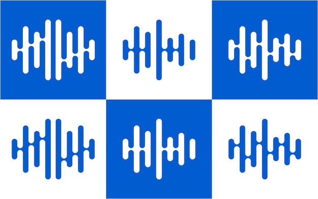 Vector logo ontwerp geluidsgolf impuls sjabloon