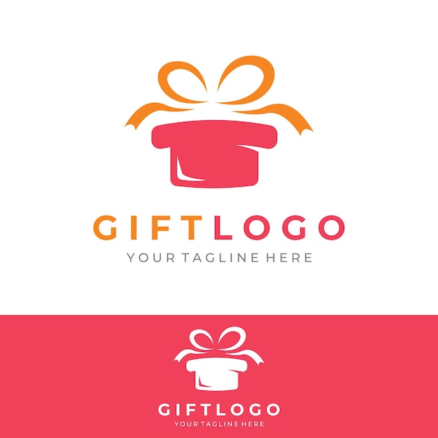 Logo ontwerp geschenkdoos of geschenkdoos sjabloon met lint teken letter G en geschenken Logo voor surprisevalentinbirthdaygift shopparty en business
