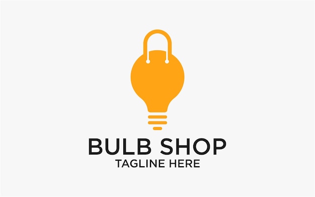 Logo-ontwerp gloeilamp en winkel gecombineerd