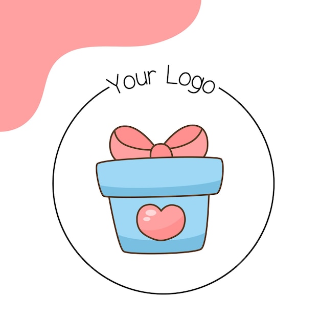 Logo ontwerp hart doos Vector