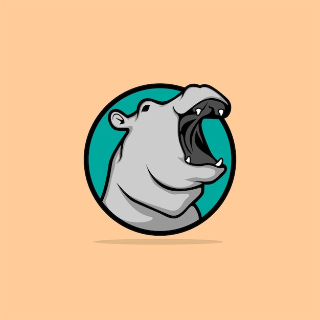 Logo ontwerp hippo's hoofd van kleurrijk