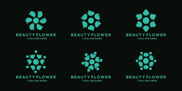 Logo ontwerp met abstract bloemenpatroon