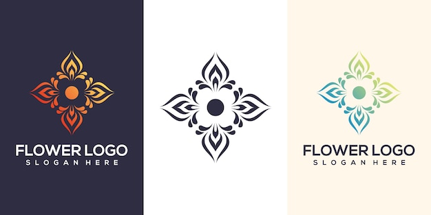 Logo ontwerp met abstracte bloemen