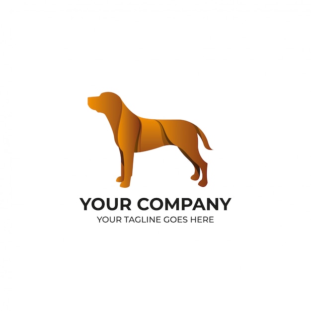 Vector logo ontwerp met bruine hond