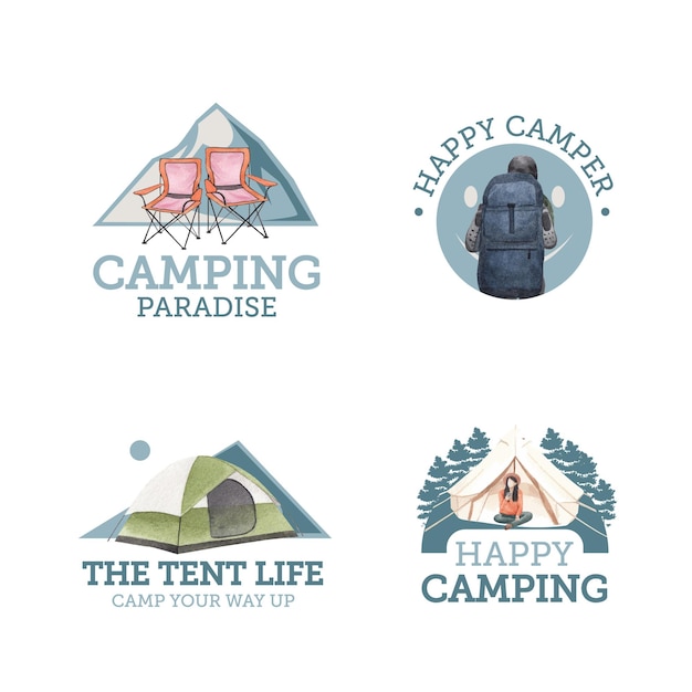 Logo ontwerp met happy camper concept