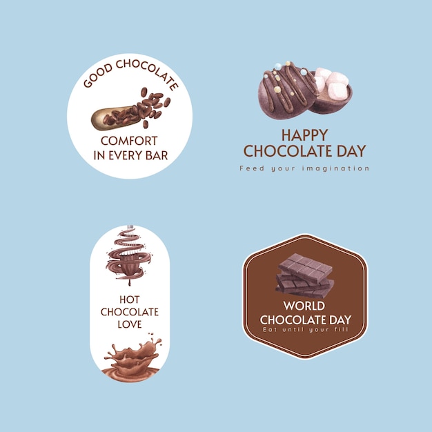 Logo-ontwerp met het concept van de wereldchocoladedag