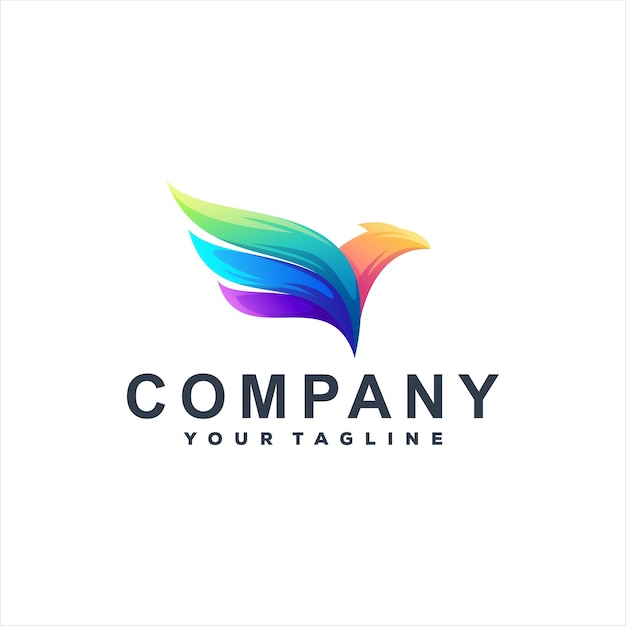 Logo ontwerp met kleurverloop voor vogels
