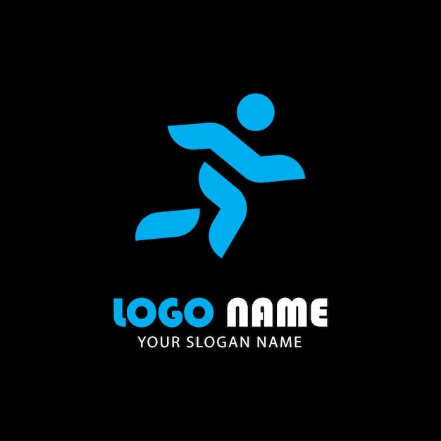 Logo-ontwerp met run line-concept