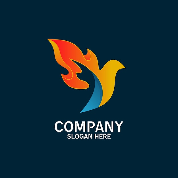 Logo ontwerp met vuurvogel