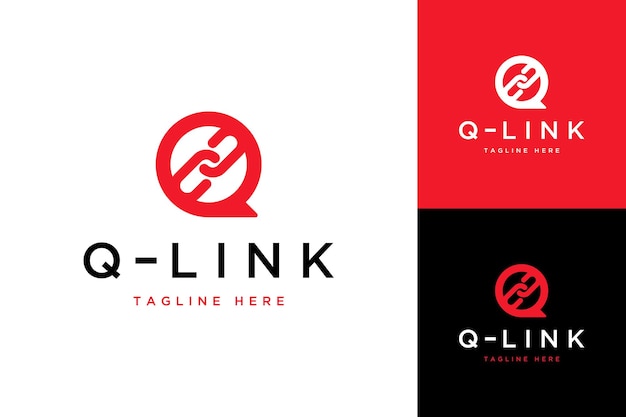 Logo ontwerp monogram lettermerk of eerste letter Q met ketting