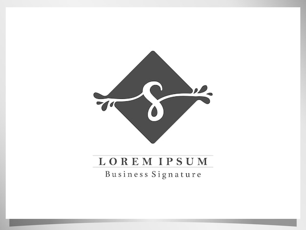 Logo ontwerp pictogram voor zakelijke handtekening eerste letter s geïsoleerd vierkant op witte achtergrond