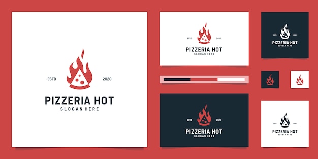 Logo ontwerp pizzeria en vlam, italiaans pizzeria.