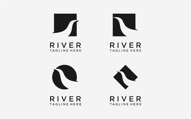 Logo ontwerp rivier eenvoudig sjabloon