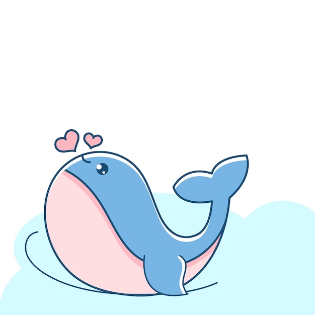 Logo ontwerp schattige walvis Vector