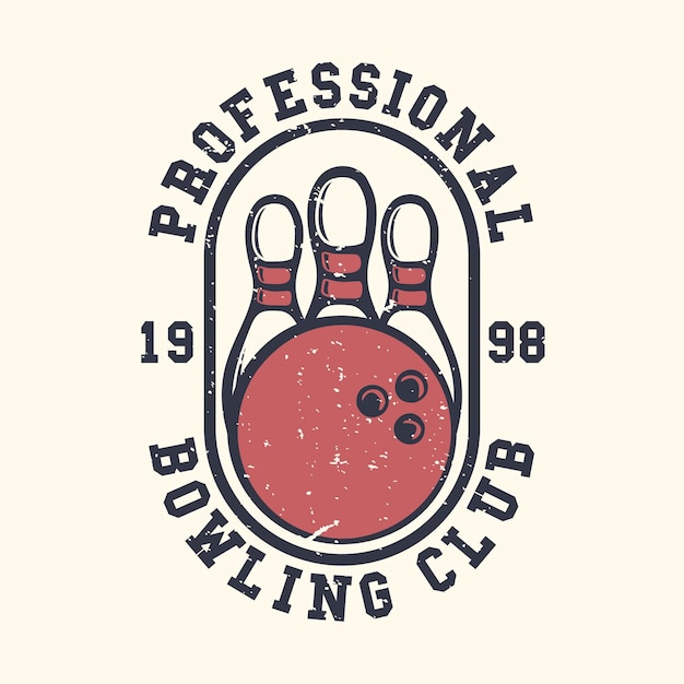 Logo ontwerp slogan typografie professionele bowling 1998