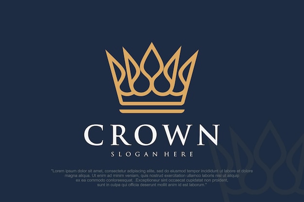 Logo-ontwerp van de kroon Vector Template RoyalKing Queen luxe symbool